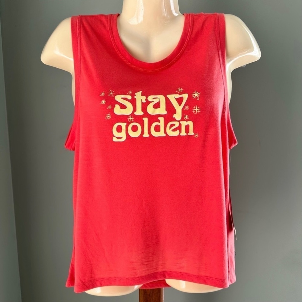 NWT Sendara orange 'stay golden' tank medium